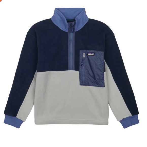 Patagonia Other - NEW Patagonia Kids Microdini 1/2-Zip Fleece Pullover SZ Large in Salt Grey
